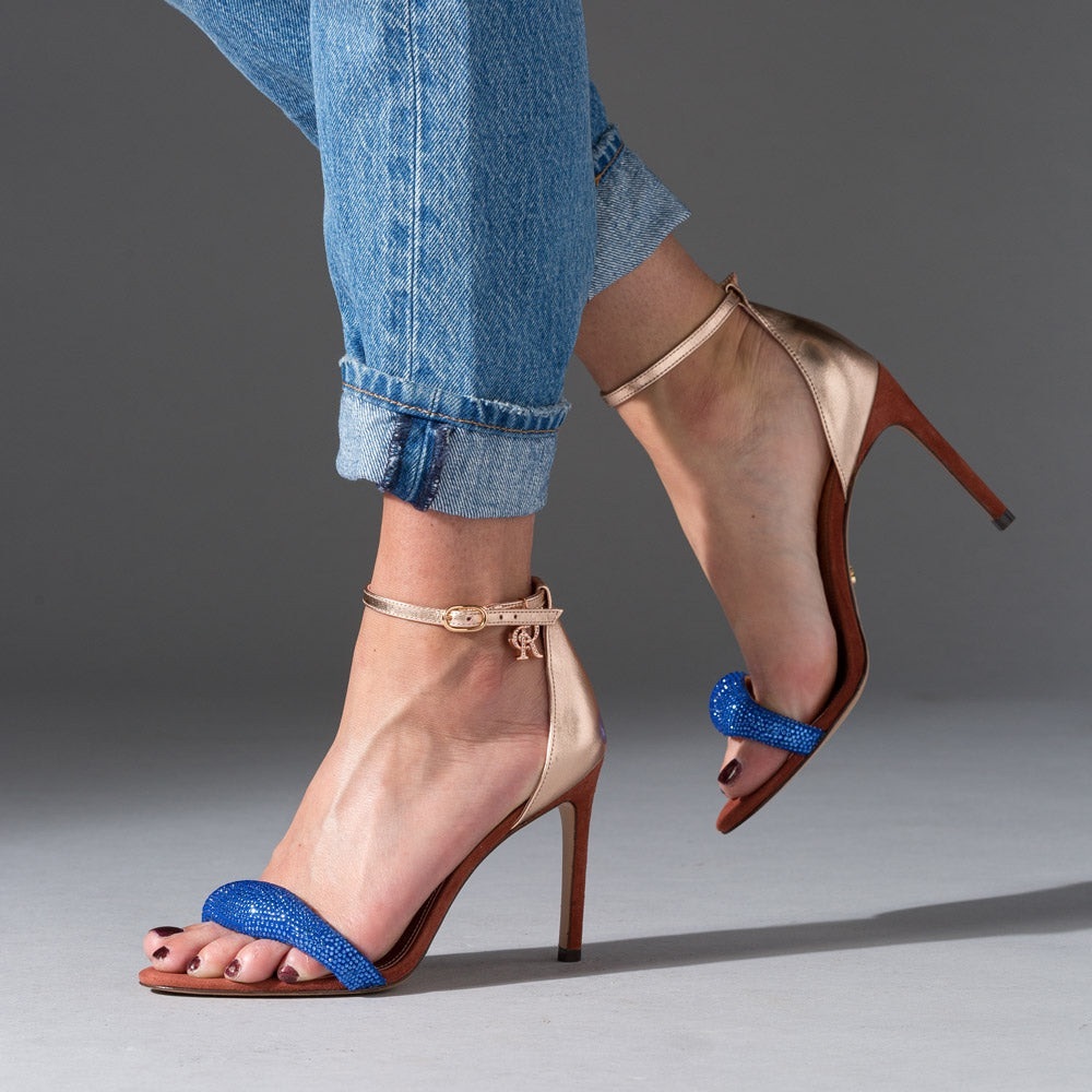 Cynthia Richard BREEN CARIBBEAN BLUE SANDAL‎ Heels Size 7.5